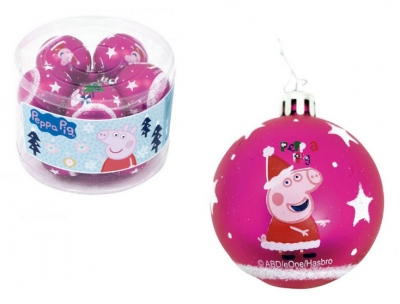 <img src='https://webimage.pl/pics/191/0/d8430957140191PP14019.jpg' style='height:440px' /> Bombki Świnka Peppa 2 6cm 10szt fuksja