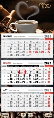 Kalendarz 2027 trójdzielny - kawa 2