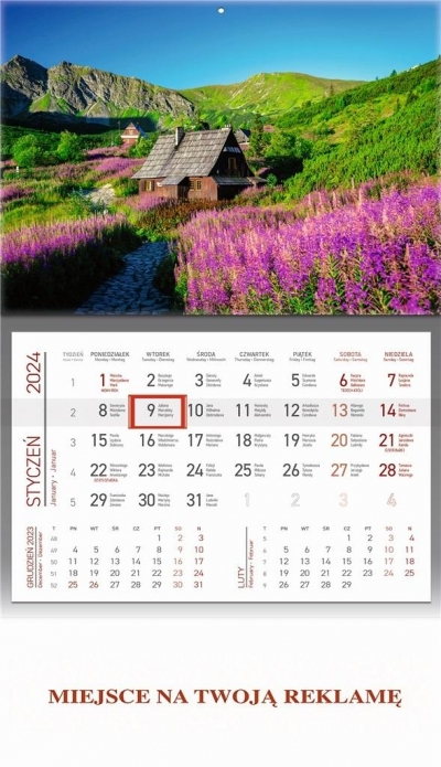 Kalendarz 2024 jednodzielny Hala gąsienicowa