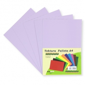 Tektura A4 falista lawendowa 5szt