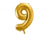 Balon foliowy cyfra 9 złota, 86cm, 34cal (FB1M-9-019)