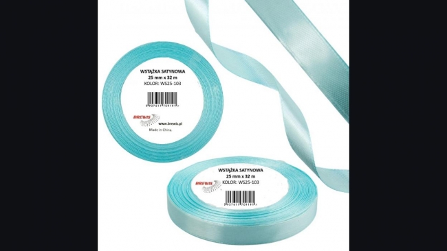 Wstążka satynowa 25mm/32m baby blue