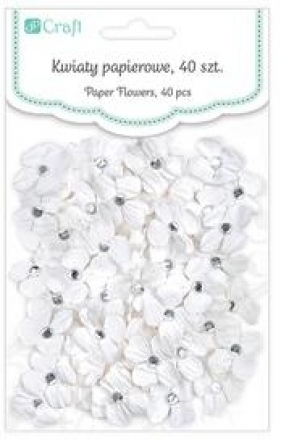 Kwiaty papierowe 40 szt. white