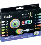 Markery akrylowe Fiorello, 12 kolorów (GR-1106)