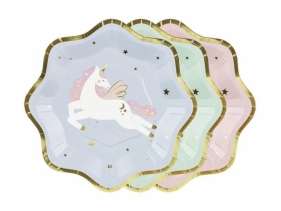 Talerzyki jednorożec 18x18cm 6szt