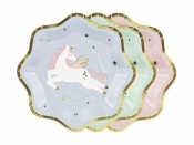 Talerzyki jednorożec 18x18cm 6szt