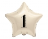 Balon foliowy Gwiazda kremowa cyfra 1 44cm