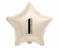 Balon foliowy Gwiazda kremowa cyfra 1 44cm