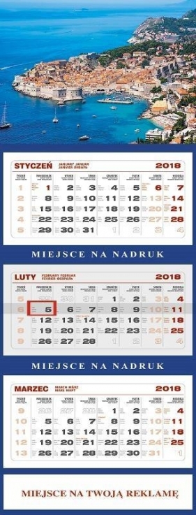 Kalendarz 2018 Ścienny Trójdzielny Dubrownik (2)