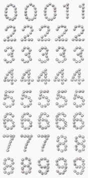 Kryształki Galeria Papieru samoprzylepne cyfry srebrne (251108)