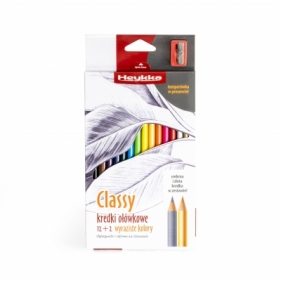 Kredki ołówkowe Heykka Classy trókątne z temperówką 12 kol. (609007)