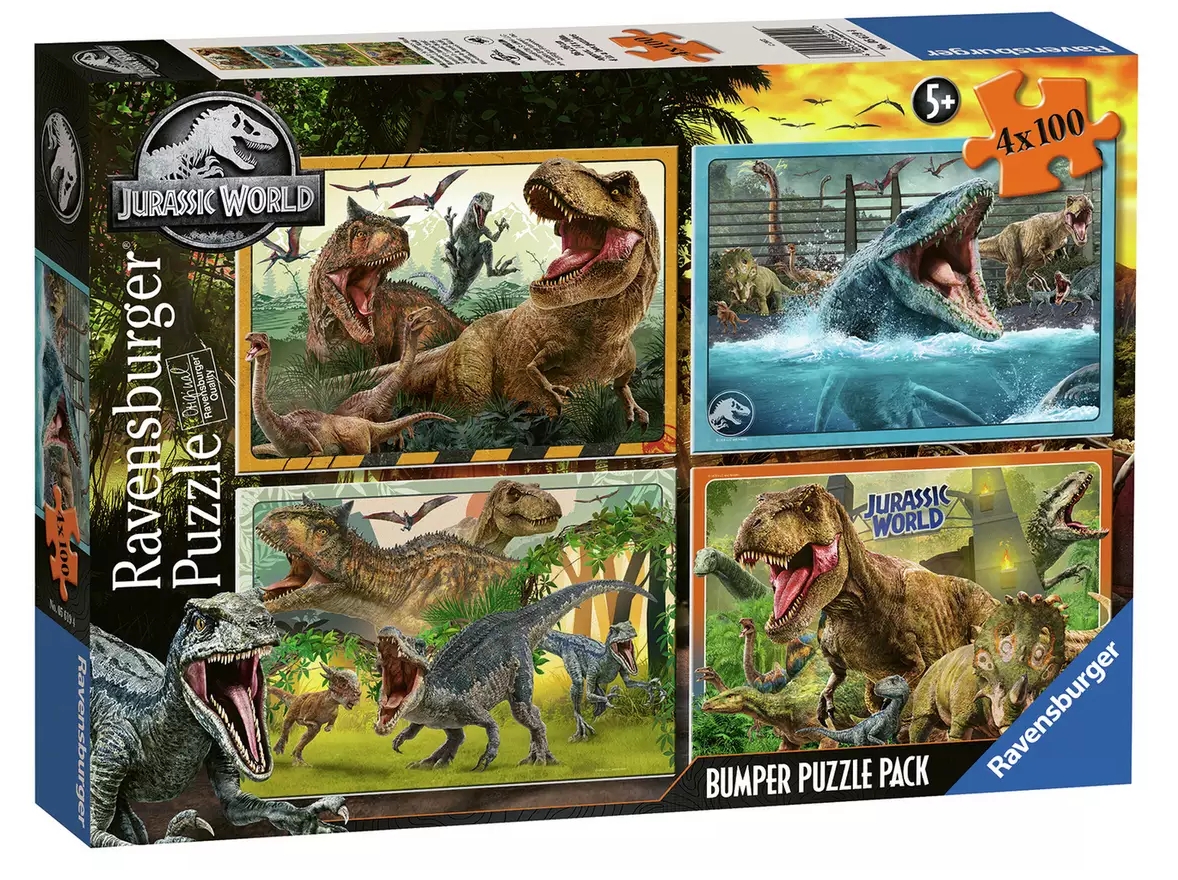 Ravensburger, Puzzle  4x100: Jurassic World - Bumper Pack (5619)
