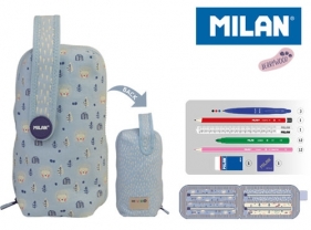 Multipiórnik owalny z 4 piórnikami BERRYWOOD niebieski