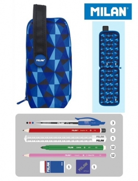 Multipiórnik MILAN owalny z 4 piórnikami BLUES (08872BU)