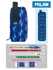 Multipiórnik MILAN owalny z 4 piórnikami BLUES (08872BU)