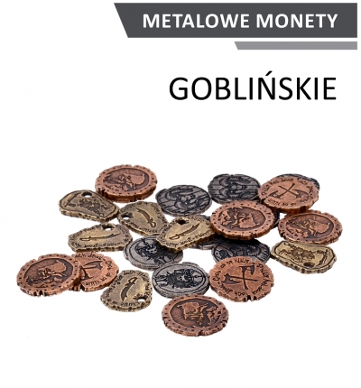 Metalowe monety goblińskie zestaw 24 monet