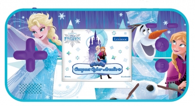 <img src='https://webimage.pl/pics/195/5/d3380743085098.jpg' style='height:440px' /> Konsola podręczna Compact Cyber Arcade® Frozen - ekran 2,5'' 150 gier w tym 10 z Frozen JL2367FZ