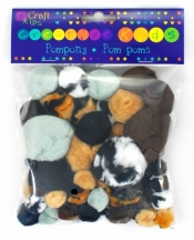 Pompony Akrylowe - Animal Prints Mix 56 szt.