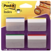 Zakładki indeksujące POST-IT do archiwizacji (686-A1), PP, wygięte, 50,8x38mm, 4x6 kart., mix kolor