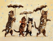 Karnet mini brokat z kopertą Święta Kotki