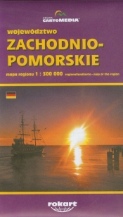Województwo zachodniopomorskie mapa regionu 1:300 000