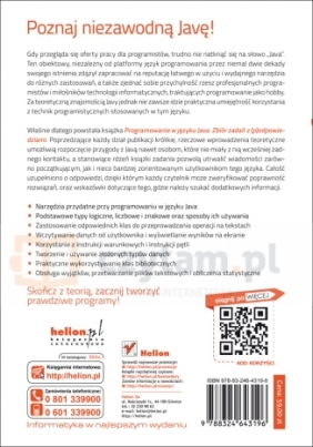 Programowanie w języku Java Zbiór zadań z (p)odpowiedziami - Rychlicki Wiesław