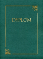 TECZKA OZDOBNA NA DYPLOM 10SZT. ZIELONA ZE ZŁOTĄ RAMKĄ I NAPISEM
