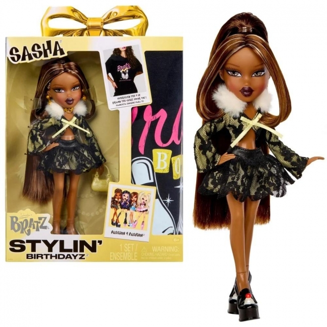 Bratz Stylin Birthdayz Doll - Sasha + T-Shirt