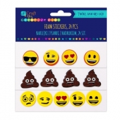 Naklejki z pianki z nadrukiem 24szt - emotikonki