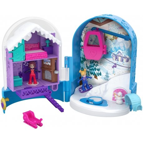 Polly Pocket: Rozkładany kompaktowy minizestaw Śnieżna Kula