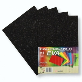 Pianka brokatowa A4 Eva czarna biodegradowalna 5szt