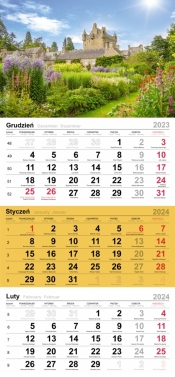 Kalendarz ścienny, trójdzielny 2024 (T-106T-04)