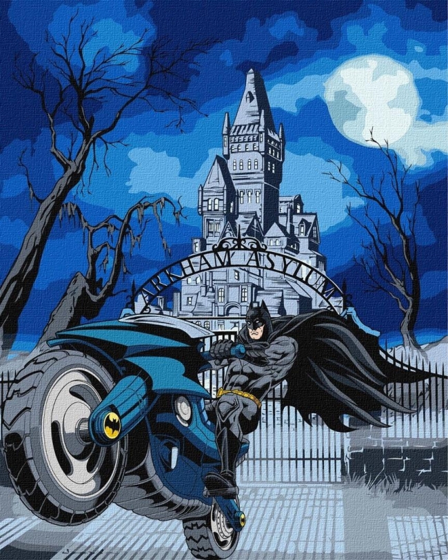 Malowanie po numerach - Batman. Batcycle metal...