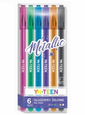 Długopisy żelowe YN Teen, 6 kolorów - Metallic (440269)