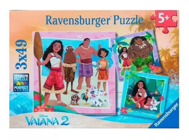 Ravensburger, Puzzle 3x49: Vaiana (12004102)