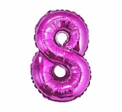 Balon foliowy cyfra "8" różowa, 85cm