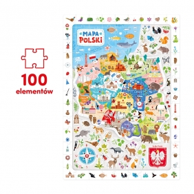 CzuCzu: Puzzle obserwacyjne 100 el. - Mapa Polski