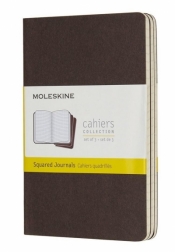Zestaw 3 zeszytów Cahier Journals 9x14 kratka kaw.