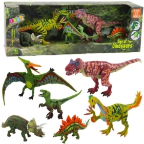 Zestaw figurek Dinozaury ruchome nogi paszcze 6szt