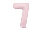 Balon foliowy cyfra 7 86cm jasny różowy