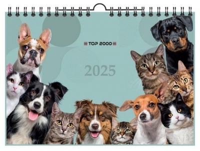 Kalendarz 2025 ścienny A4 Animals TOP2000