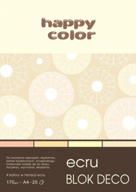 Blok Deco Ecru A4 - 20 arkuszy, 4 kolory