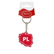 Breloczek mapa PL czerwony