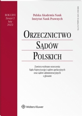 Orzecznictwo Sądów Polskich 2/2022 - Praca zbiorowa