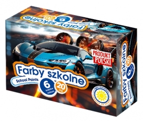 Farby szkolne - Samochody, 6 kol x 20 ml