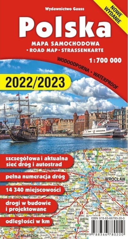 Polska. Mapa 1:700 000 wyd. foliowane wyd. 5