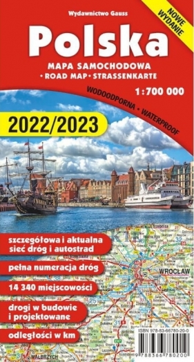 Polska. Mapa 1:700 000 wyd. foliowane wyd. 5 - Opracowanie zbiorowe