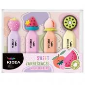 Zakreślacze Owoce Kidea, 4 szt