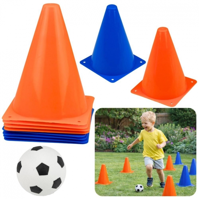 Zestaw pachołki treningowe z piłką 8szt.