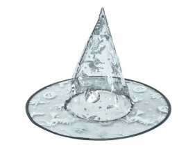 Kapelusz czarownicy czarno-srebrny 32x32cm